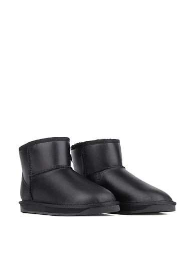 Жіночі уггі Attizzare шкіряні чорні з підкладкою з натурального хутра (5854P) - фото 2 - Miraton