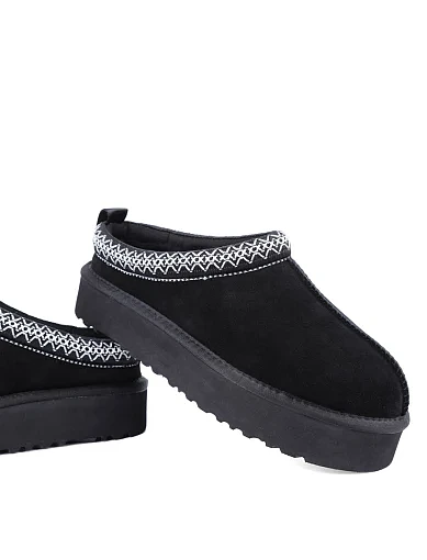 Жіночі уггі MIRATON велюрові чорні з підкладкою з натурального хутра (E24G025A) - фото 2 - Miraton