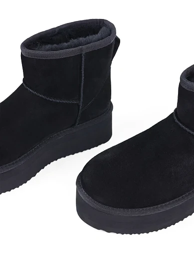 Жіночі уггі Attizzare велюрові чорні з підкладкою з натурального хутра (ATTU-19 ОЗ-24-25) - фото 5 - Miraton