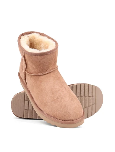 Жіночі уггі Attizzare велюрові коричневі з підкладкою з натурального хутра (ATTU-22) - фото 2 - Miraton