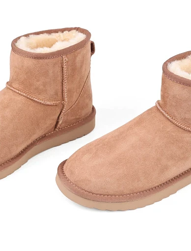 Жіночі уггі Attizzare велюрові коричневі з підкладкою з натурального хутра (ATTU-22) - фото 5 - Miraton