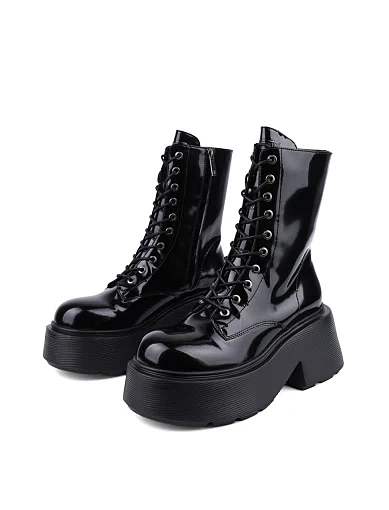 Жіночі черевики MIRATON з масляної шкіри чорні з підкладкою з байки (MR-24-5) - фото 3 - Miraton