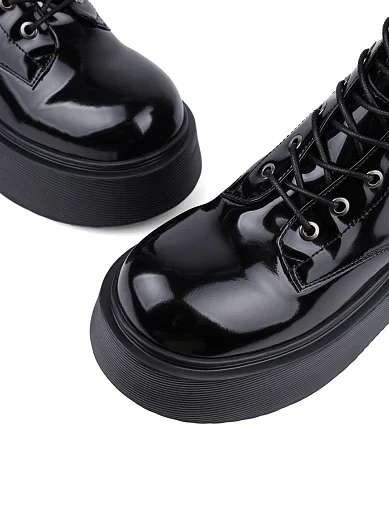 Жіночі черевики MIRATON з масляної шкіри чорні з підкладкою з байки (MR-24-5) - фото 5 - Miraton