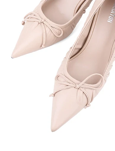 Жіночі туфлі MIRATON шкіряні рисового кольору (TYP1321-8-1) - фото 5 - Miraton