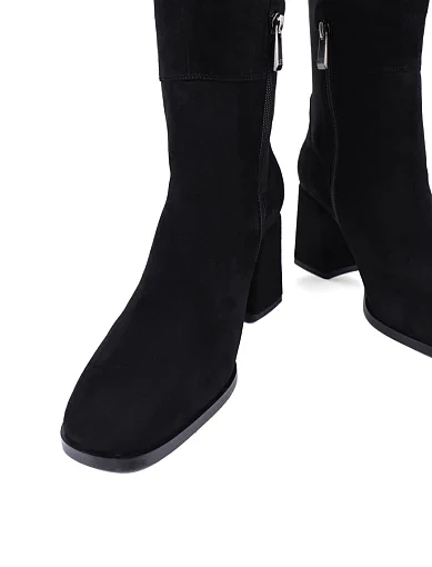 Жіночі ботфорти Attizzare велюрові чорні з підкладкою з байки (TYX1297-1903) - фото 2 - Miraton