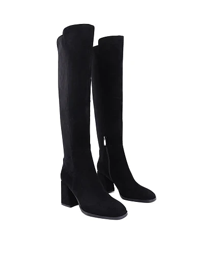 Жіночі ботфорти Attizzare велюрові чорні з підкладкою з байки (TYX1297-1903) - фото 3 - Miraton