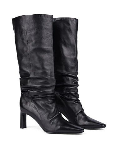 Жіночі чоботи MIRATON шкіряні чорні з підкладкою з байки (TYX1311-1420) - фото 3 - Miraton