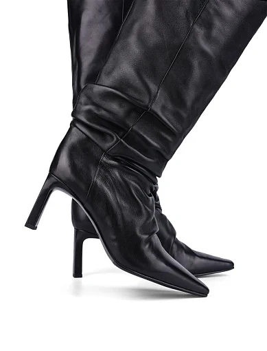 Жіночі чоботи MIRATON шкіряні чорні з підкладкою з байки (TYX1311-1420) - фото 5 - Miraton