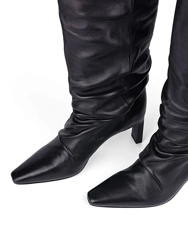 Жіночі чоботи MIRATON шкіряні чорні з підкладкою з байки (TYX1311-1420) - фото 6 - Miraton