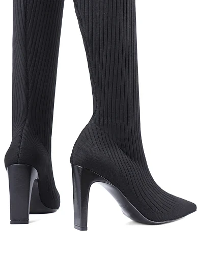 Жіночі чоботи MIRATON тканинні чорні з підкладкою з байки (TYX1335-1412) - фото 2 - Miraton