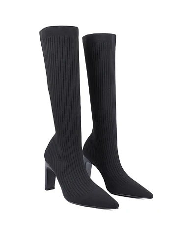 Жіночі чоботи MIRATON тканинні чорні з підкладкою з байки (TYX1335-1412) - фото 3 - Miraton