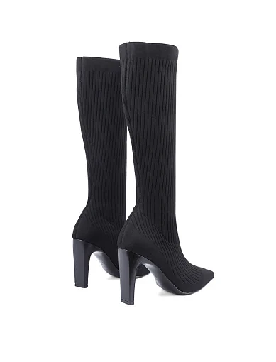 Жіночі чоботи MIRATON тканинні чорні з підкладкою з байки (TYX1335-1412) - фото 4 - Miraton