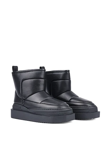 Жіночі черевики Attizzare шкіряні чорні з підкладкою з натурального хутра (833-6) - фото 3 - Miraton