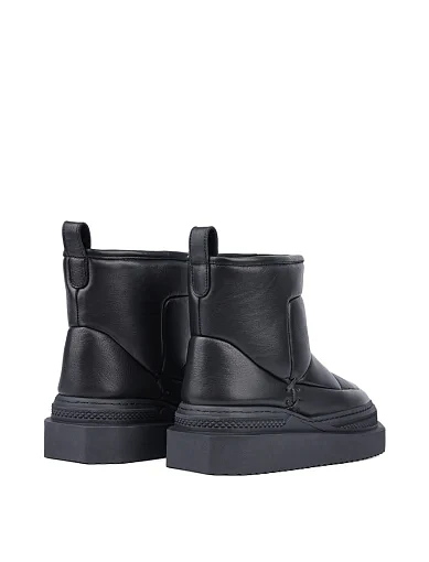 Жіночі черевики Attizzare шкіряні чорні з підкладкою з натурального хутра (833-6) - фото 4 - Miraton