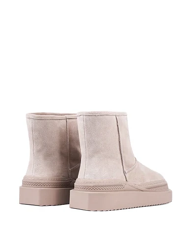 Жіночі уггі Attizzare велюрові бежеві з підкладкою з натурального хутра (A233-2) - фото 4 - Miraton