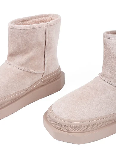 Жіночі уггі Attizzare велюрові бежеві з підкладкою з натурального хутра (A233-2) - фото 5 - Miraton