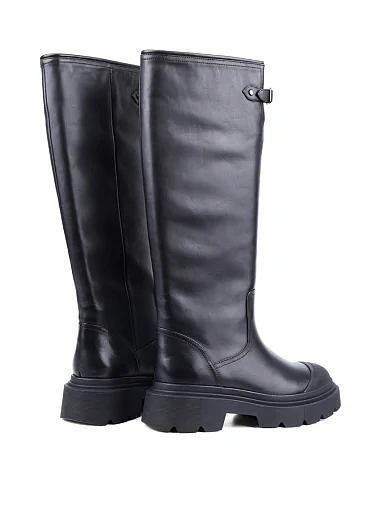 Жіночі чоботи MIRATON шкіряні чорні з підкладкою зі штучного хутра (TG238023D-9161) - фото 4 - Miraton