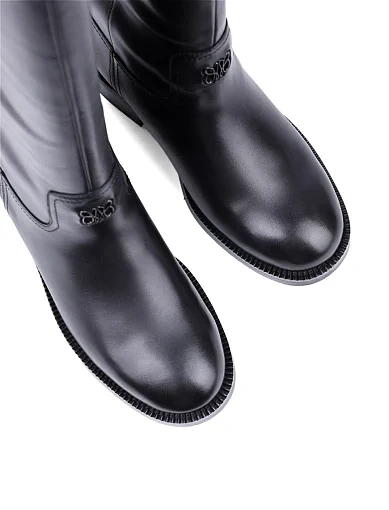 Жіночі чоботи Attizzare шкіряні чорні з підкладкою з натурального хутра (TG238080D-9150) - фото 5 - Miraton