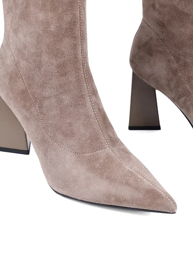 Жіночі черевики MiaMay велюрові бежеві з підкладкою з байки (W298XA-960) - фото 5 - Miraton