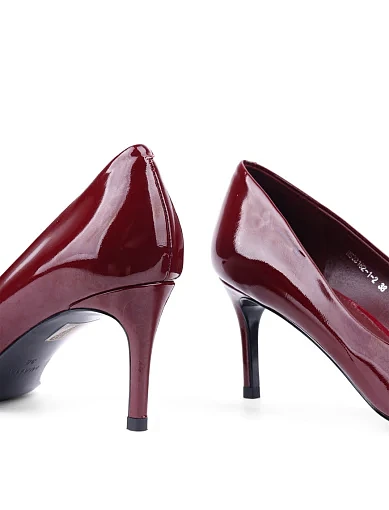Жіночі туфлі човники Mia May лакові бордові (HS23182-1-2) - фото 2 - Miraton