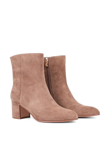 Жіночі черевики Attizzare велюрові бежеві на стійкому каблуці (HS9862T-1-3) - фото 3 - Miraton