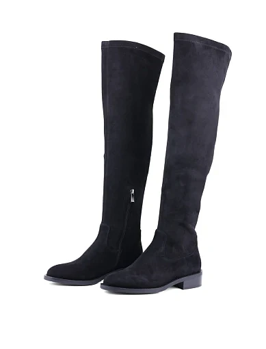 Жіночі ботфорти Attizzare велюрові чорні з підкладкою з байки (368T-2220-C49-P20) - фото 3 - Miraton