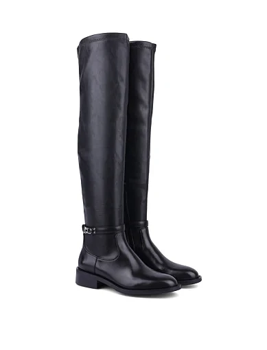 Жіночі ботфорти Attizzare шкіряні чорні з підкладкою з байки (368T-2221-N04-P33) - фото 3 - Miraton