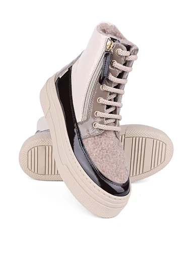 Жіночі черевики Elena лакові молочного кольору (20339) - фото 2 - Miraton