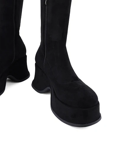 Жіночі ботфорти Attizzare зі штучної шкіри чорні з підкладкою зі штучної шкіри (F788-F3863) - фото 2 - Miraton