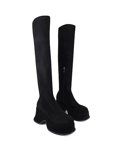 Жіночі ботфорти Attizzare зі штучної шкіри чорні з підкладкою зі штучної шкіри (F788-F3863) - фото 3 - Miraton