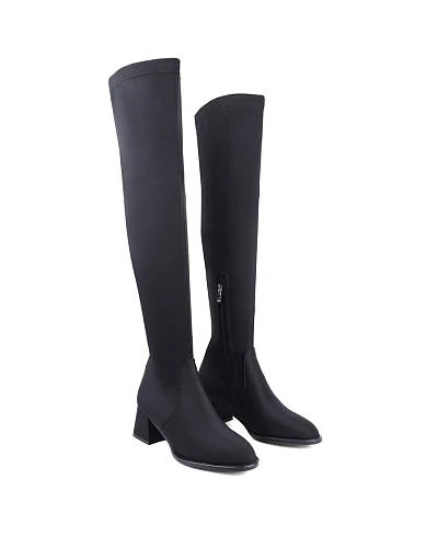 Жіночі ботфорти Attizzare зі штучної шкіри чорні (F742B-F3775) - фото 3 - Miraton