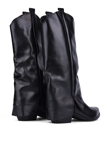 Жіночі чоботи козаки MIRATON шкіряні чорні (25037) - фото 5 - Miraton
