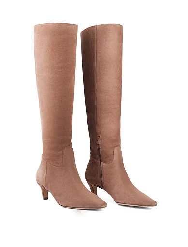 Женские сапоги Bibi Lou замшевые бежевые с подкладкой из натуральной кожи - фото 3 - Miraton