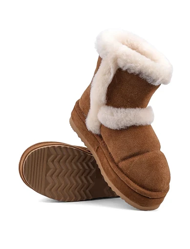 Жіночі уггі Bibi Lou замшеві бежеві з підкладкою з натурального хутра (795T32FS) - фото 3 - Miraton