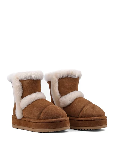 Жіночі уггі Bibi Lou замшеві бежеві з підкладкою з натурального хутра (795T32FS) - фото 4 - Miraton