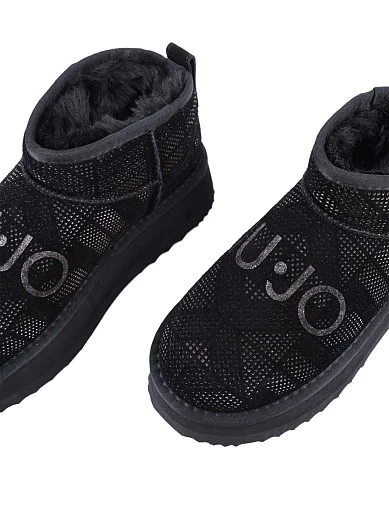 Женские угги LIU JO замшевые черные с подкладкой из искусственного меха - фото 6 - Miraton