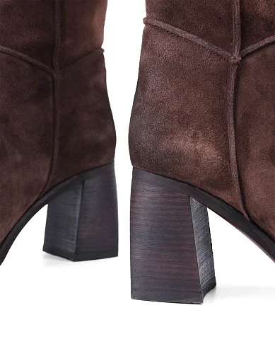 Жіночі чоботи Attizzare велюрові коричневі з підкладкою з байки (2403A-1682-1) - фото 2 - Miraton