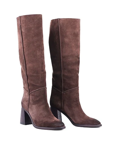 Жіночі чоботи Attizzare велюрові коричневі з підкладкою з байки (2403A-1682-1) - фото 3 - Miraton