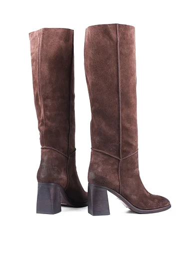 Жіночі чоботи Attizzare велюрові коричневі з підкладкою з байки (2403A-1682-1) - фото 4 - Miraton