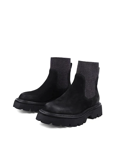 Жіночі черевики MIRATON з нубуку чорні з підкладкою з байки (2451A-618-1) - фото 3 - Miraton