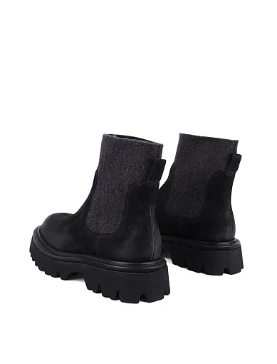 Жіночі черевики MIRATON з нубуку чорні з підкладкою з байки (2451A-618-1) - фото 4 - Miraton