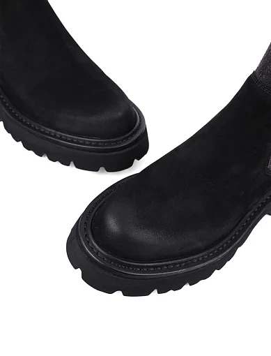 Жіночі черевики MIRATON з нубуку чорні з підкладкою з байки (2451A-618-1) - фото 5 - Miraton