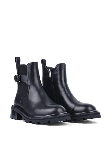 Жіночі черевики Attizzare шкіряні чорні з підкладкою з натурального хутра (8207-631-1) - фото 3 - Miraton