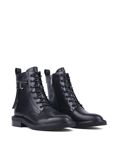 Жіночі черевики MIRATON шкіряні чорні з підкладкою з байки (8708-612-1) - фото 3 - Miraton