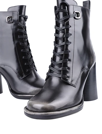 Жіночі черевики MIRATON з масляної шкіри сірі з підкладкою з байки (8715-518-1) - фото 2 - Miraton