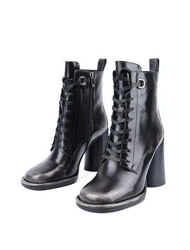 Жіночі черевики MIRATON з масляної шкіри сірі з підкладкою з байки (8715-518-1) - фото 3 - Miraton