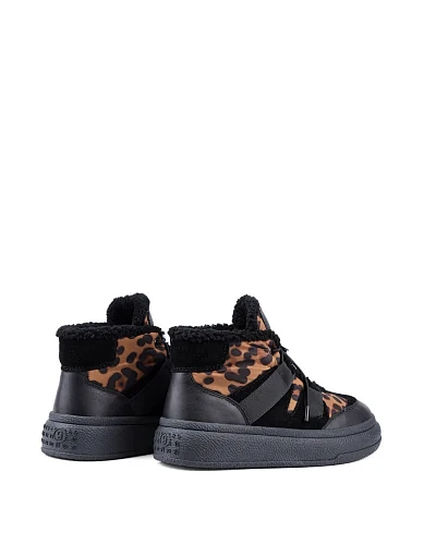 Жіночі черевики Attizzare шкіряні чорні з підкладкою з натурального хутра (PY6038-7-2) - фото 4 - Miraton