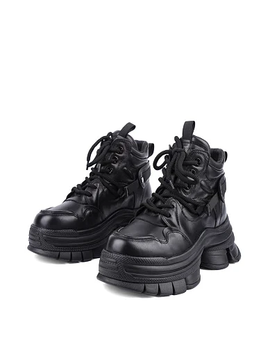 Жіночі черевики MIRATON шкіряні чорні з підкладкою з байки (MX6333-1X-1) - фото 3 - Miraton