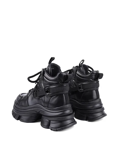 Жіночі черевики MIRATON шкіряні чорні з підкладкою з байки (MX6333-1X-1) - фото 4 - Miraton