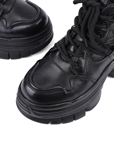 Жіночі черевики MIRATON шкіряні чорні з підкладкою з байки (MX6333-1X-1) - фото 5 - Miraton